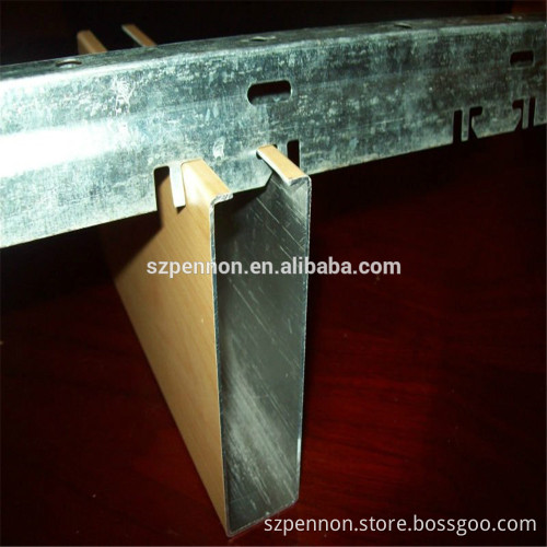 Aluminum U strip Ceiling Clip-in System U Tubeline Ceiling